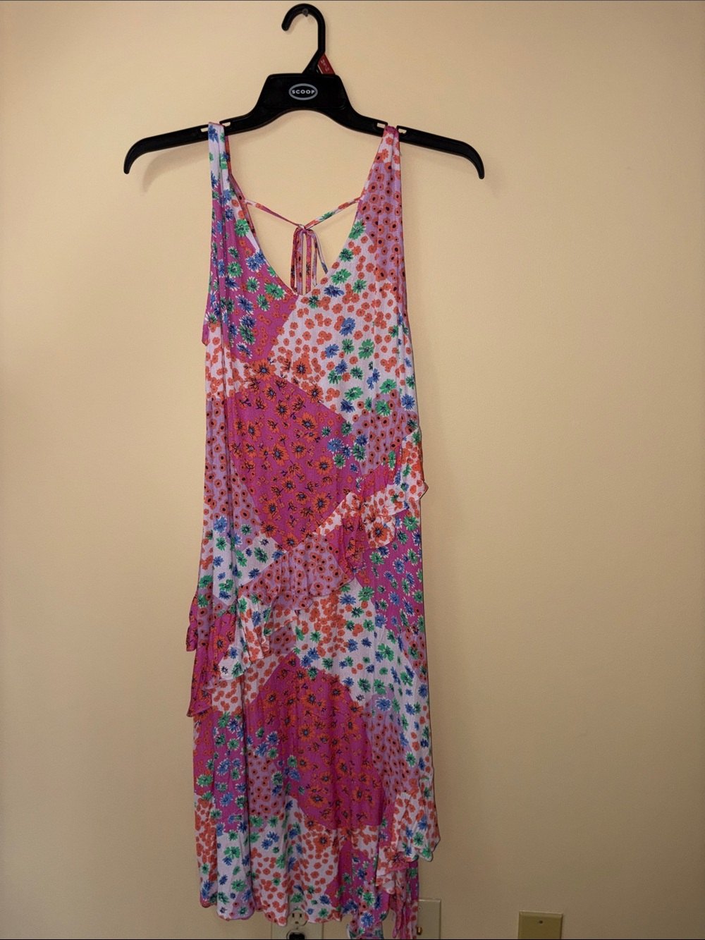 NWT easel Pink Floral Ruffle Tiered Maxi Dress